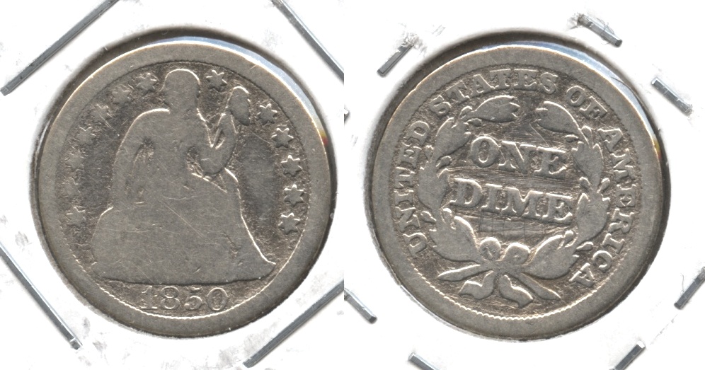 1850 Seated Liberty Dime Good-4 Cleaned
