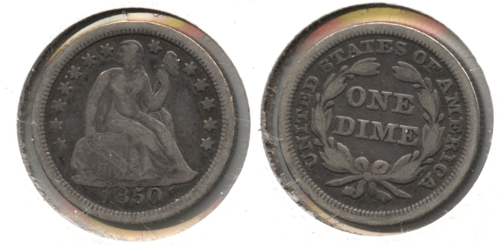 1850 Seated Liberty Dime VF-20 #a