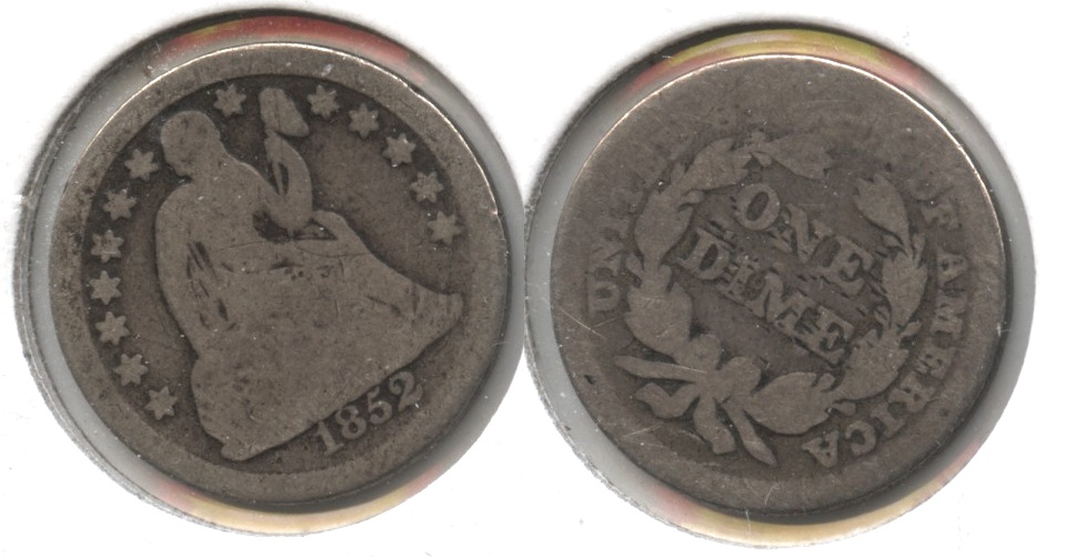 1852 Seated Liberty Dime AG-3 #a