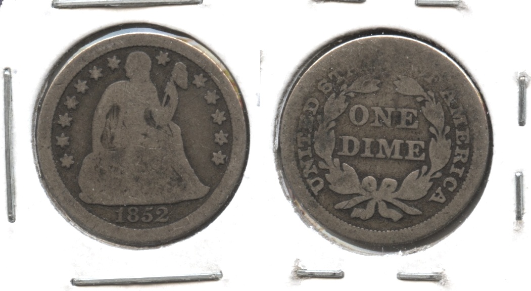 1852 Seated Liberty Dime AG-3 #b