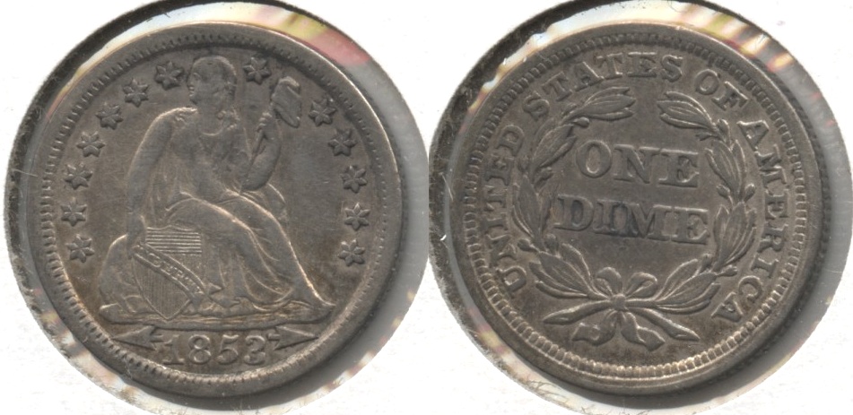 1853 Arrows Seated Liberty Dime EF-40 #a