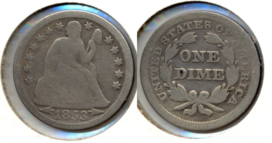 1853 Arrows Seated Liberty Dime Good-4 d