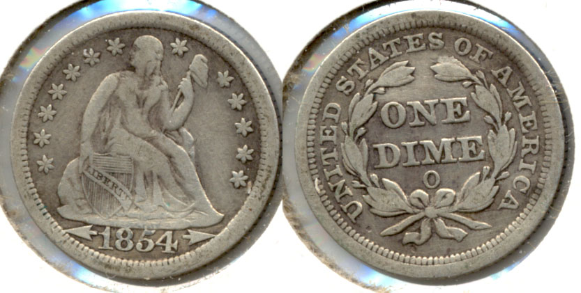 1854-O Seated Liberty Dime Fine-12