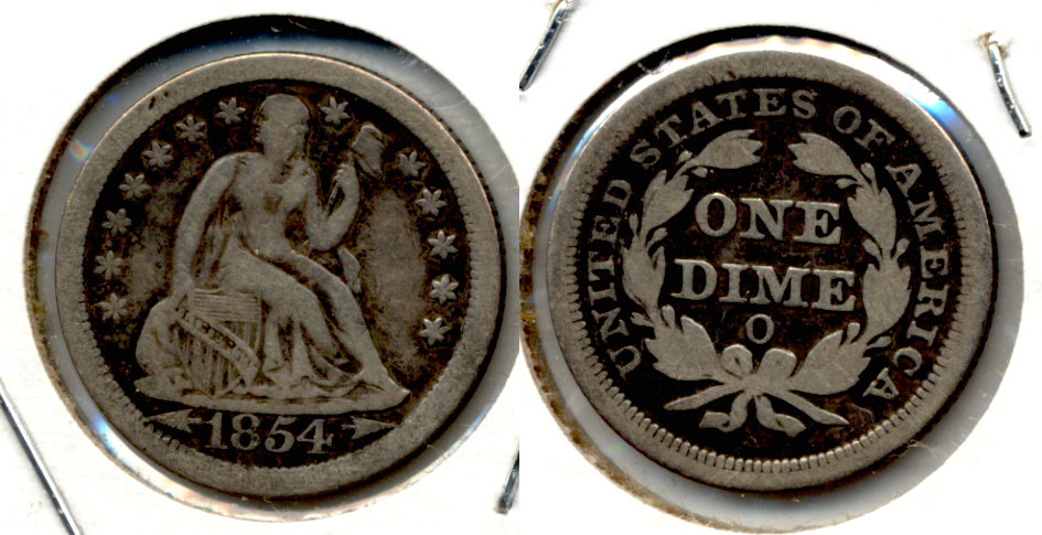 1854-O Seated Liberty Dime Fine-12 a