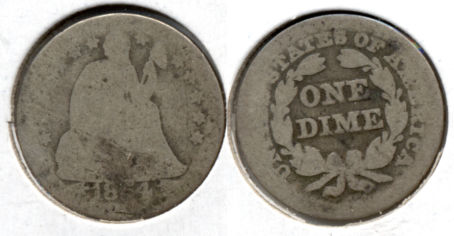 1854 Seated Liberty Dime Fair-2 a