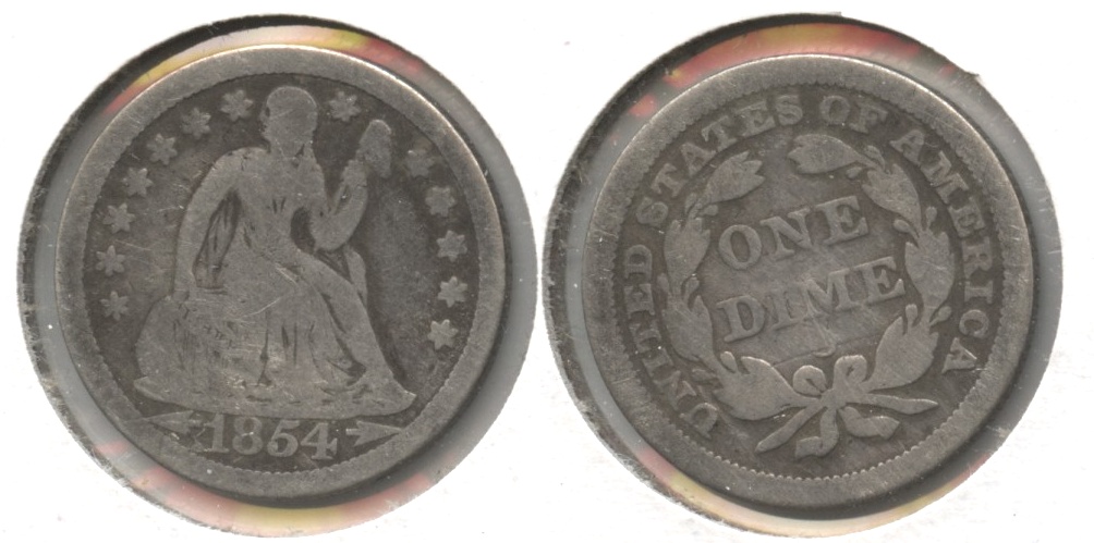 1854 Seated Liberty Dime Good-4 #e