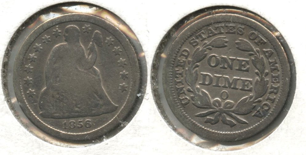 1856-O Seated Liberty Dime VG-8 Cleaned