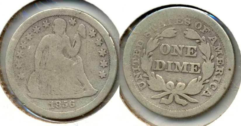 1856 Seated Liberty Dime AG-3 a