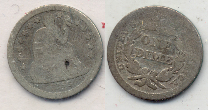 1856 Seated Liberty Dime AG-3 b