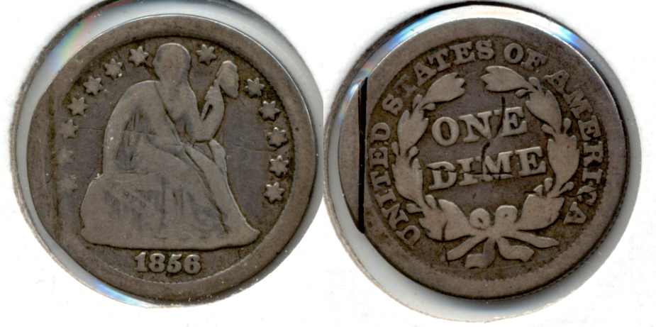 1856 Seated Liberty Dime Good-4 a Damage
