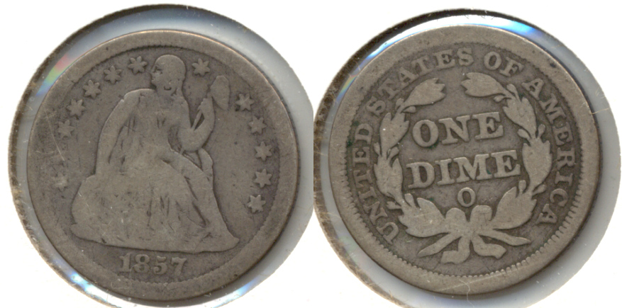 1857-O Seated Liberty Dime Good-4