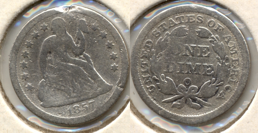 1857-O Seated Liberty Dime Good-4 a Cleaned Warped