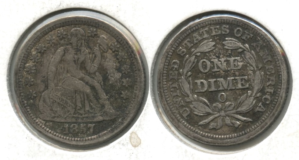 1857-O Seated Liberty Dime VF-20 Bit Dark