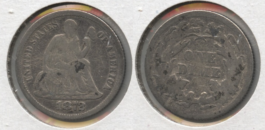 1872 Seated Liberty Dime VG-8 #a