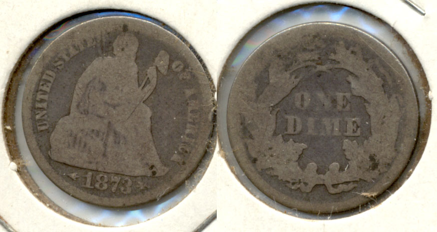 1873 Seated Liberty Dime Good-4