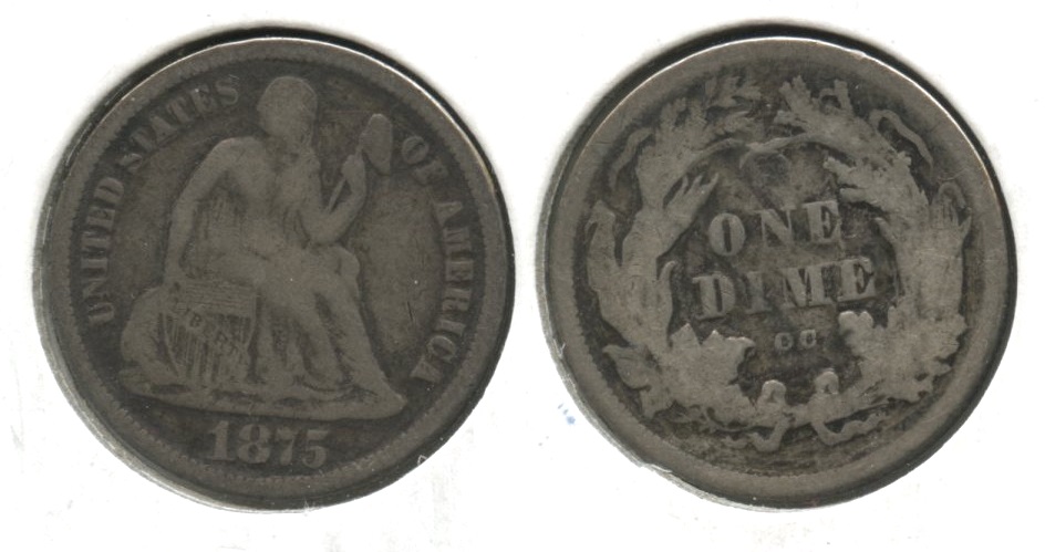 1875-CC Seated Liberty Dime VG-8 #a