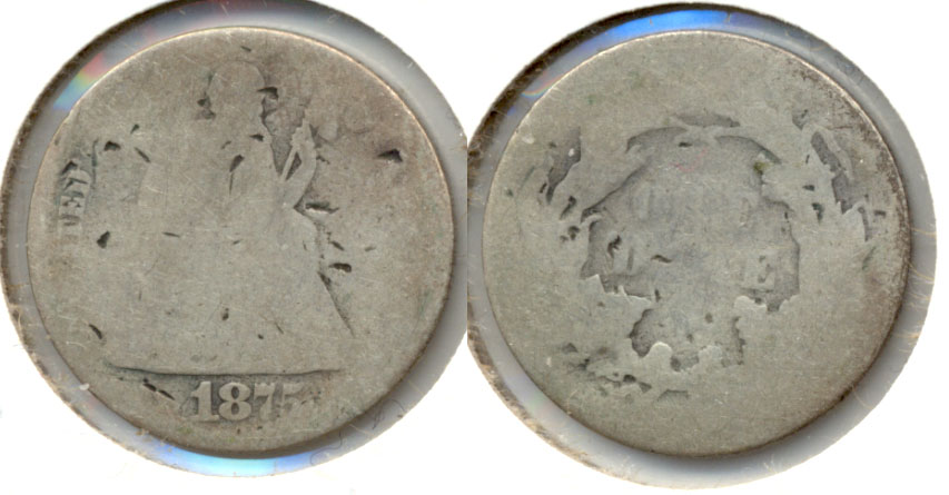 1875 Seated Liberty Dime Fair-2 e Tics