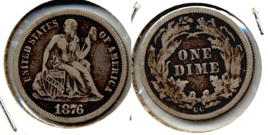 1876-CC Seated Liberty Dime Fine-12