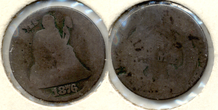 1876 Seated Liberty Dime Fair-2 b Warped
