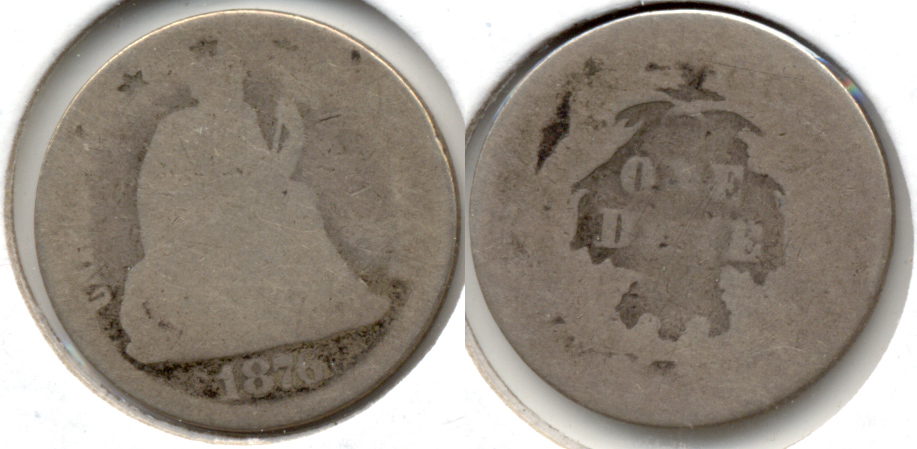 1876 Seated Liberty Dime Fair-2 d