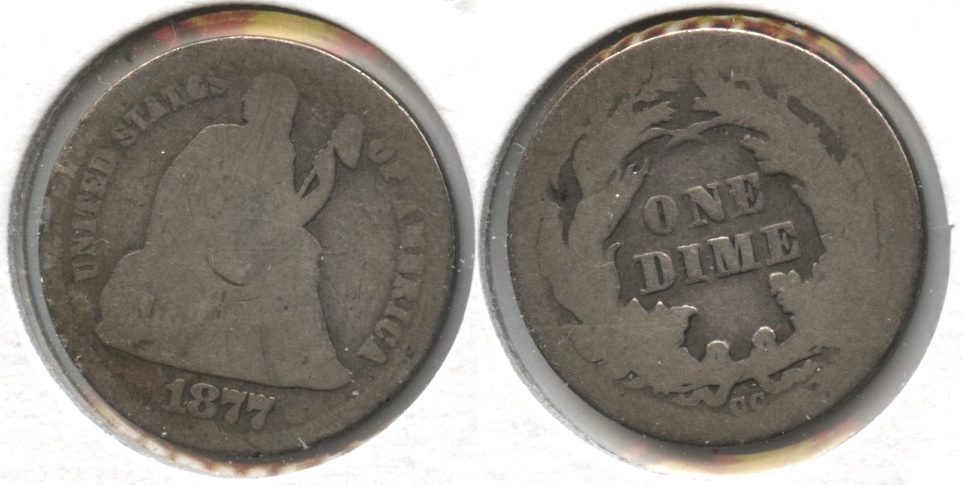 1877-CC Seated Liberty Dime AG-3
