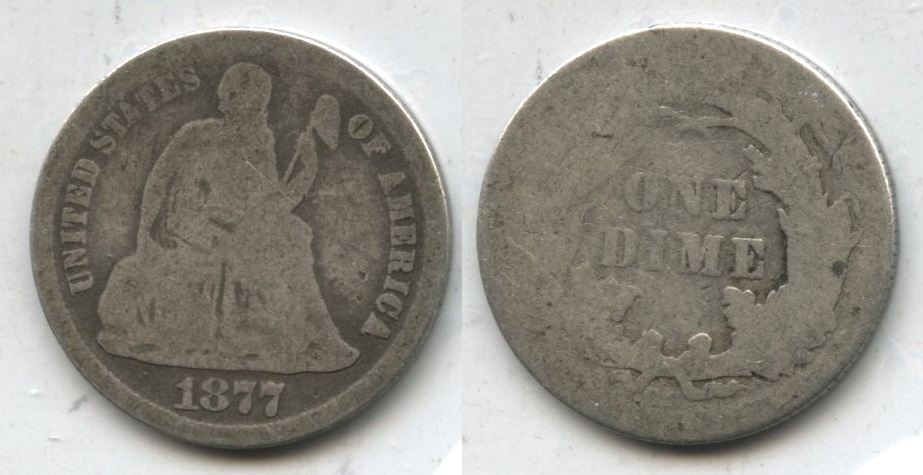 1877-CC Seated Liberty Dime AG-3 #a