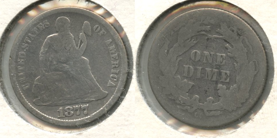 1877-CC Seated Liberty Dime Good-4 Cleaned