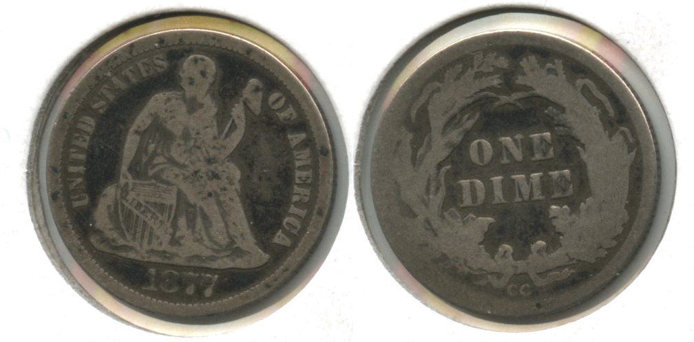 1877-CC Seated Liberty Dime Good-4 #a