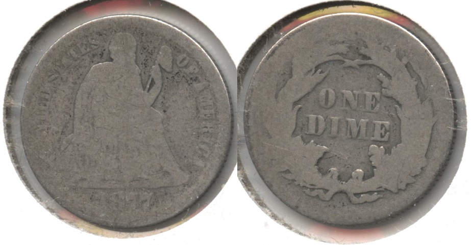 1877 Seated Liberty Dime AG-3 #e