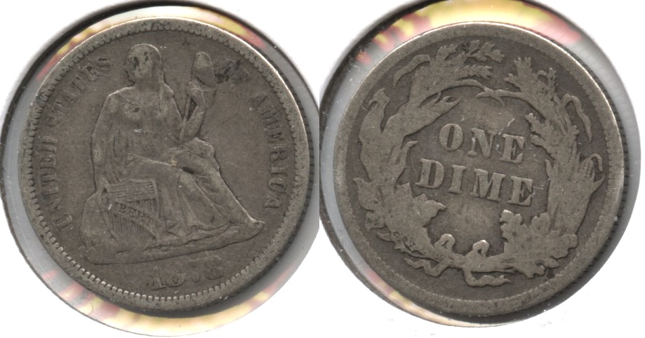 1878 Seated Liberty Dime Fine-12