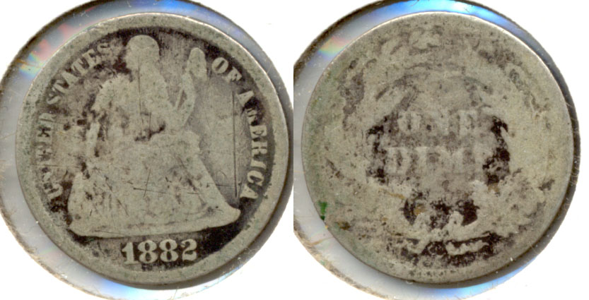 1882 Seated Liberty Dime Good-4 a