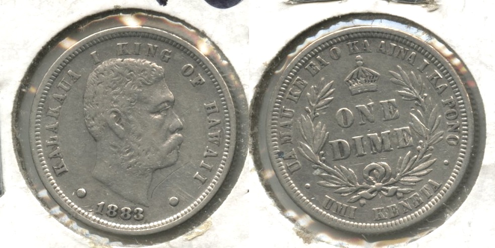 1883 Hawaii Dime VF-20