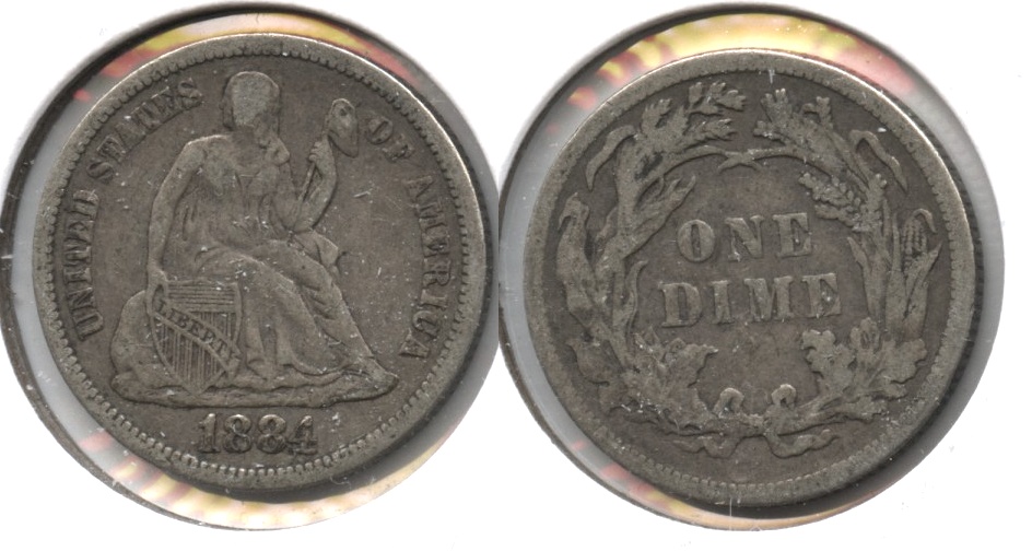 1884 Seated Liberty Dime VF-20 a