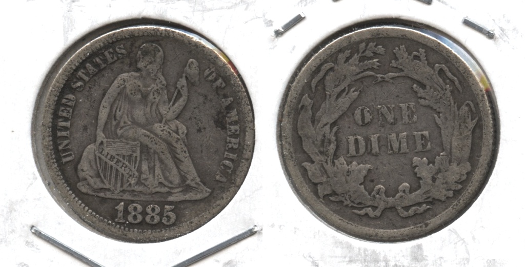 1885 Seated Liberty Dime Fine-12