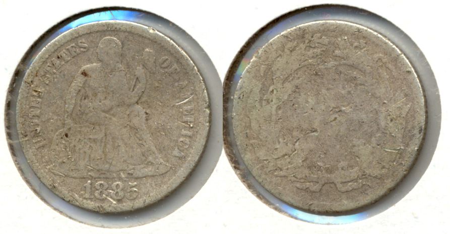 1885 Seated Liberty Dime VG-8 a Rough