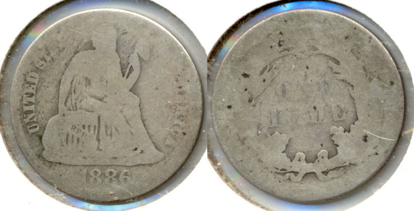 1886 Seated Liberty Dime AG-3