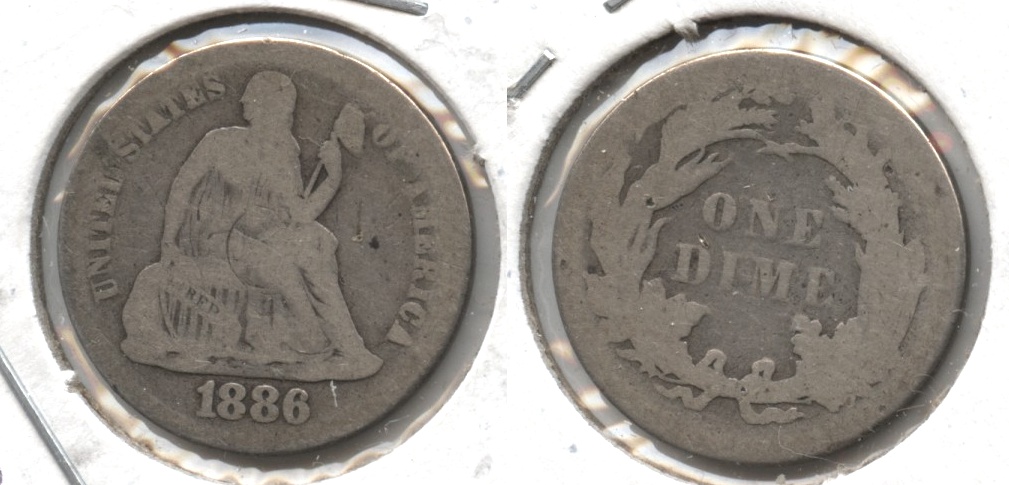 1886 Seated Liberty Dime AG-3 #b