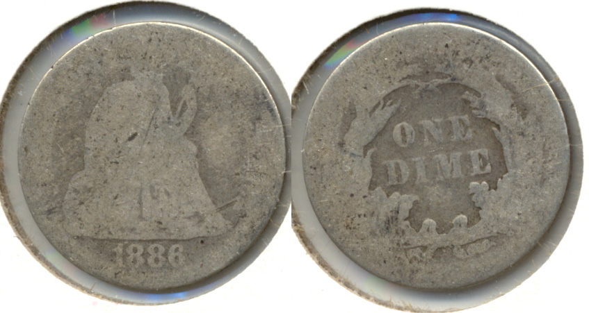 1886 Seated Liberty Dime Fair-2 a