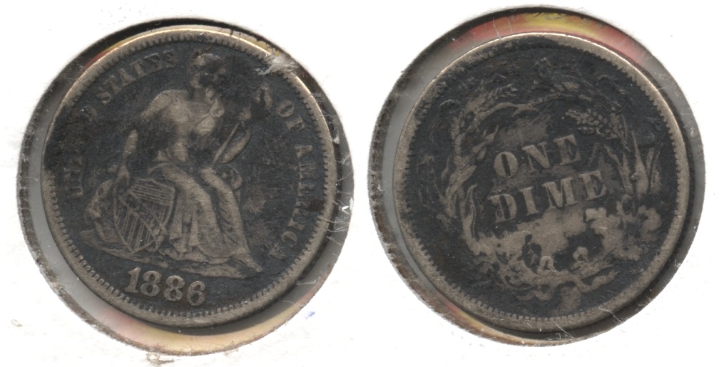 1886 Seated Liberty Dime VF-20 Dark