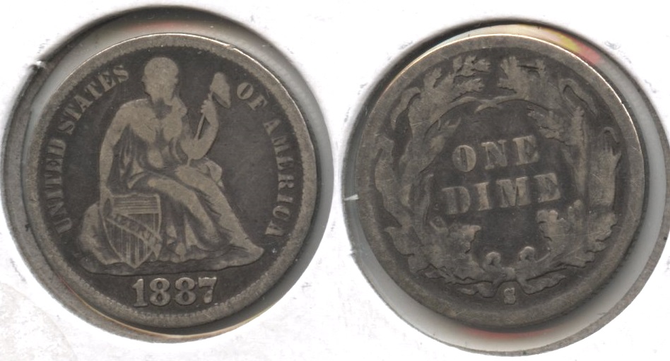 1887-S Seated Liberty Dime Fine-12 #b