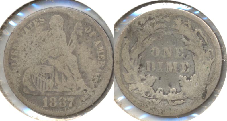 1887 Seated Liberty Dime AG-3 Warped