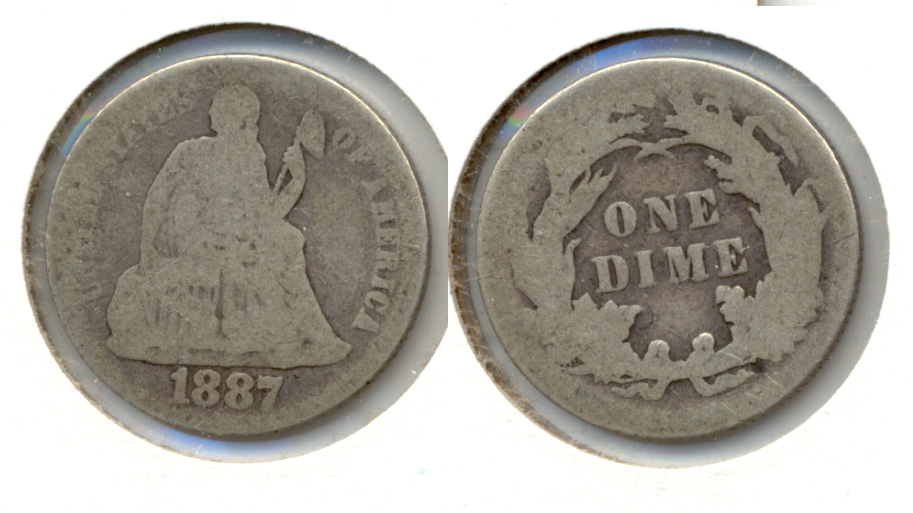 1887 Seated Liberty Dime AG-3 c