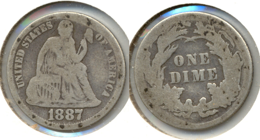 1887 Seated Liberty Dime Good-4 a