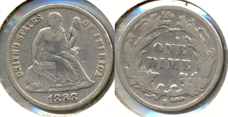 1888-S Seated Liberty Dime Fine-12