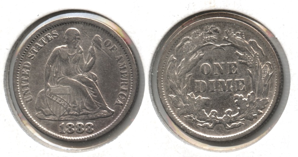 1888 Seated Liberty Dime EF-40 Cleaned