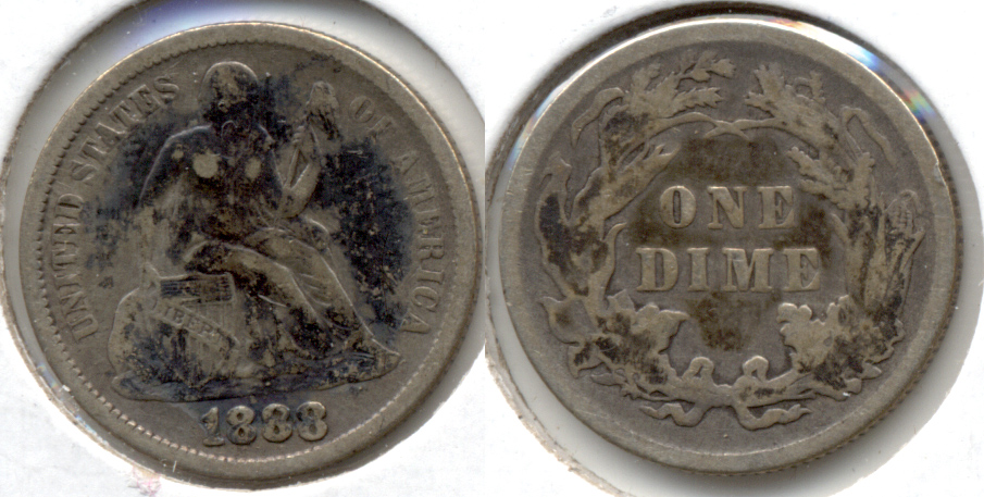 1888 Seated Liberty Dime Fine-12 c