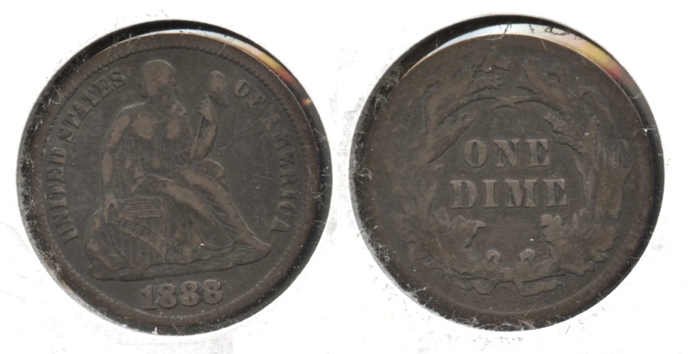 1888 Seated Liberty Dime Fine-12 #d