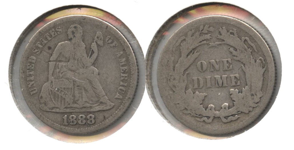 1888 Seated Liberty Dime VG-8
