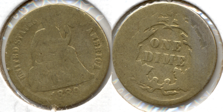 1889 Seated Liberty Dime AG-3 b Gold