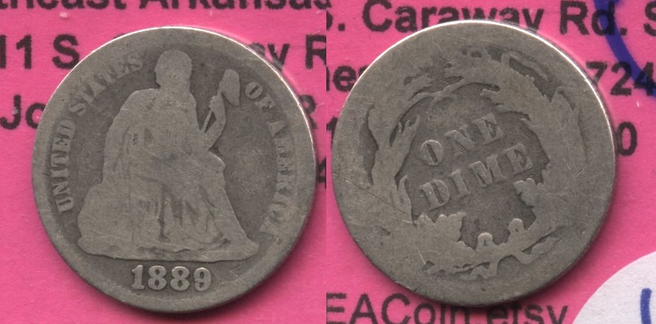 1889 Seated Liberty Dime AG-3 #f